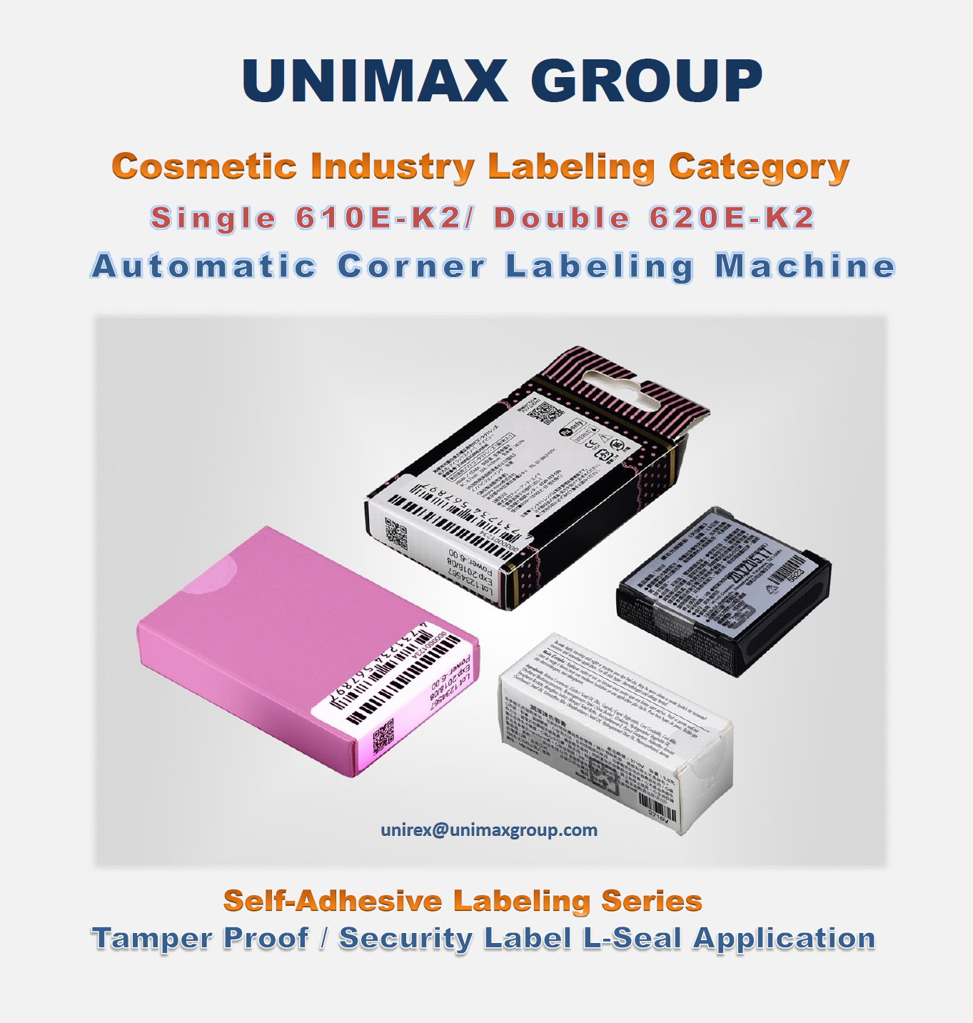 610 E-K2-S2 / 620 E-K2-S Tamper Proof/Security Label Single/Double L-Seal Labeling Machine