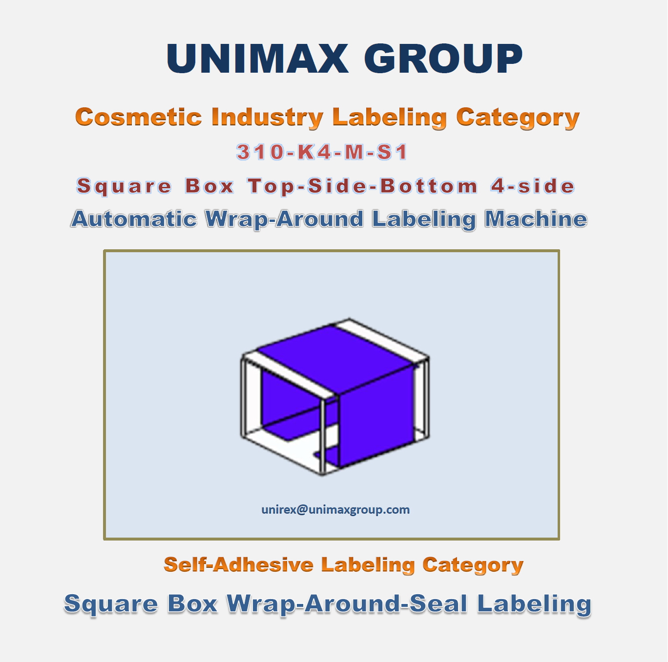 310-K4-S1 Square Box 4-Side Wrap-Around Labeling Machine
