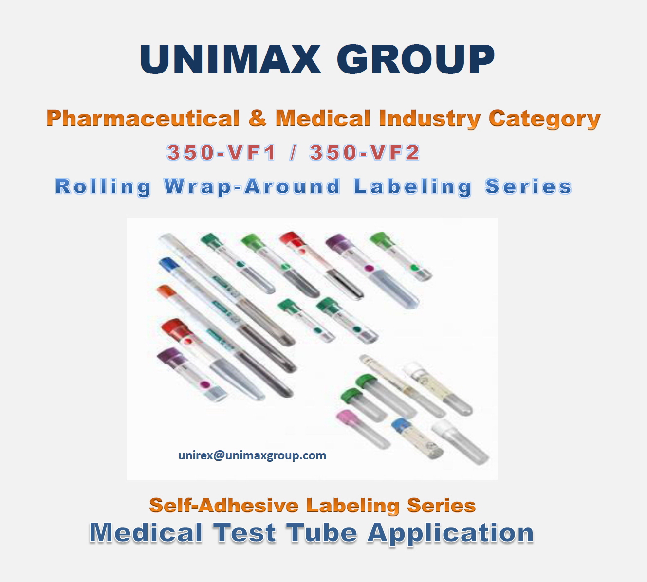 350-VF1/350-VF2 Medical Test Tube Rolling Wrap-Around Labeling Machine