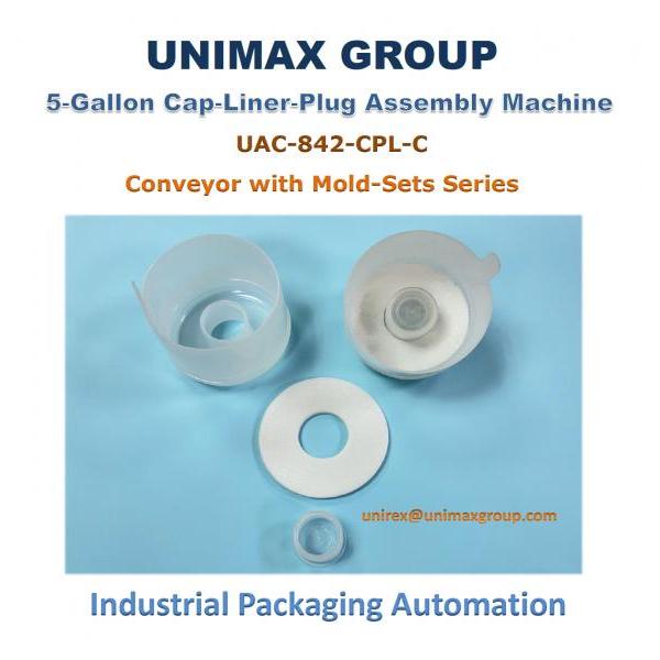 UAC-842-CPL-C 5-Gallon Cap-Liner-Plug Automatic Assembly Machine