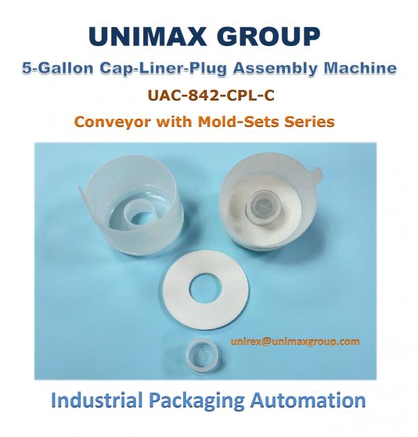 UAC-842-CPL-C 5-Gallon Cap-Liner-Plug Automatic Assembly Machine