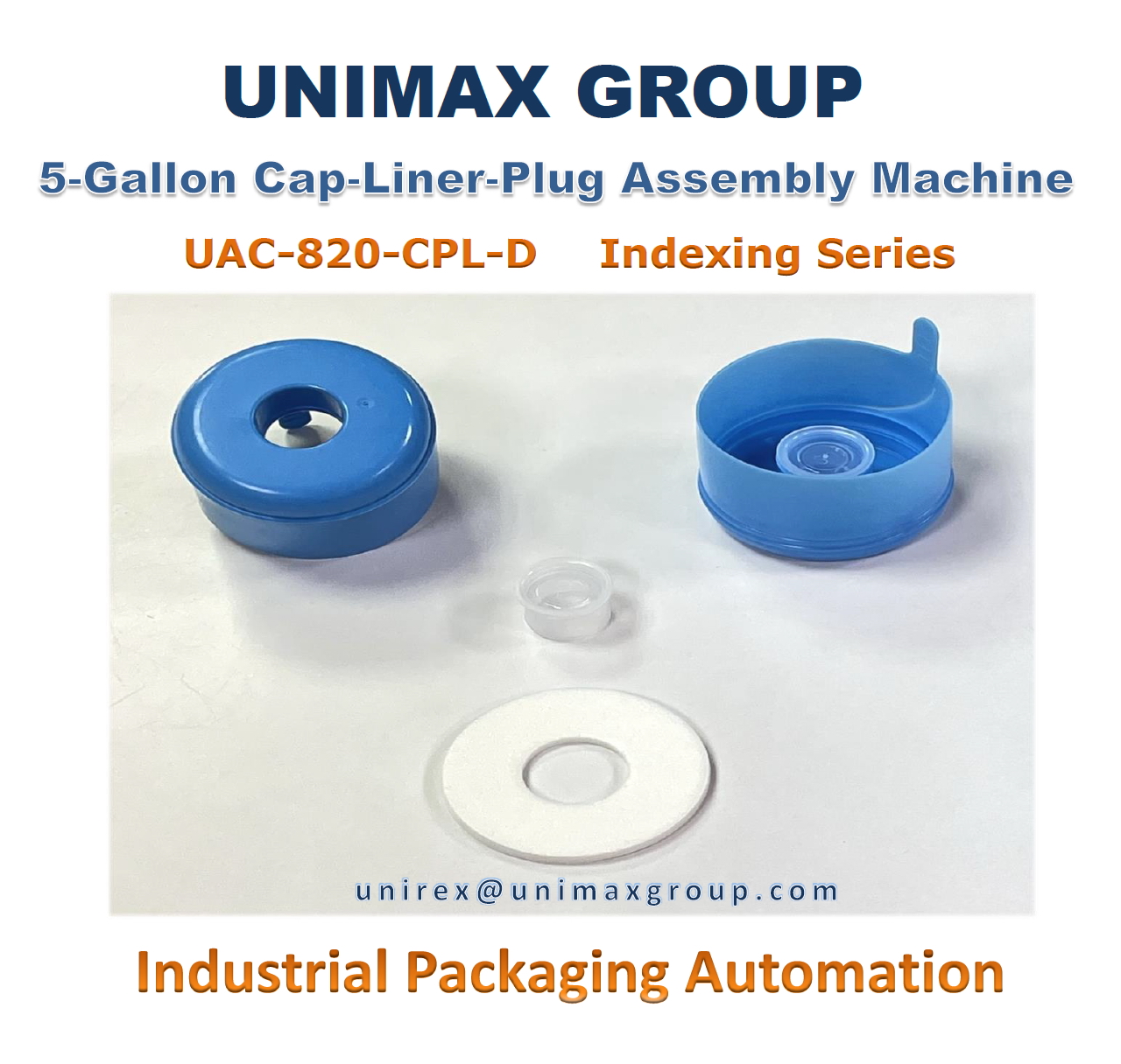 UAC-820-CPL-D 5-Gallon Cap-Liner-Plug Automatic Assembly Machine