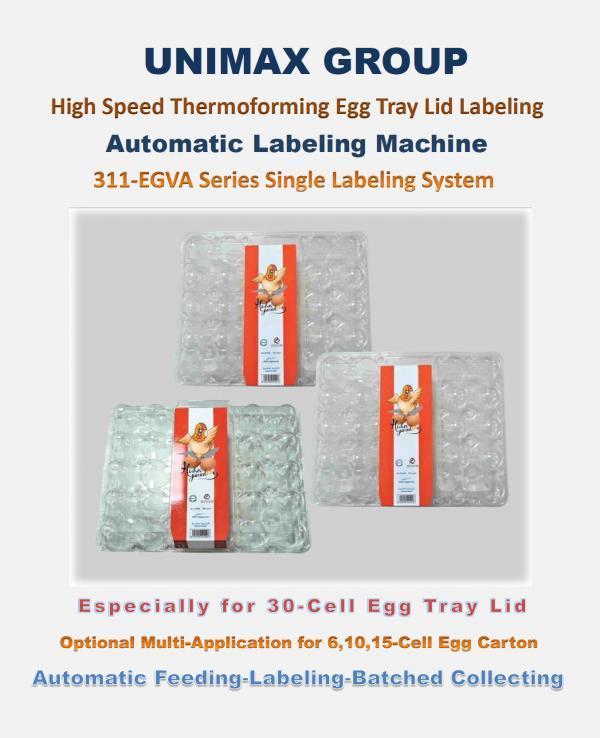 311-EGVA-S5HBC High Speed Egg Tray Lid/Egg Carton Labeling Machine (Automatic Feeding-Batch Separation-Collecting System)