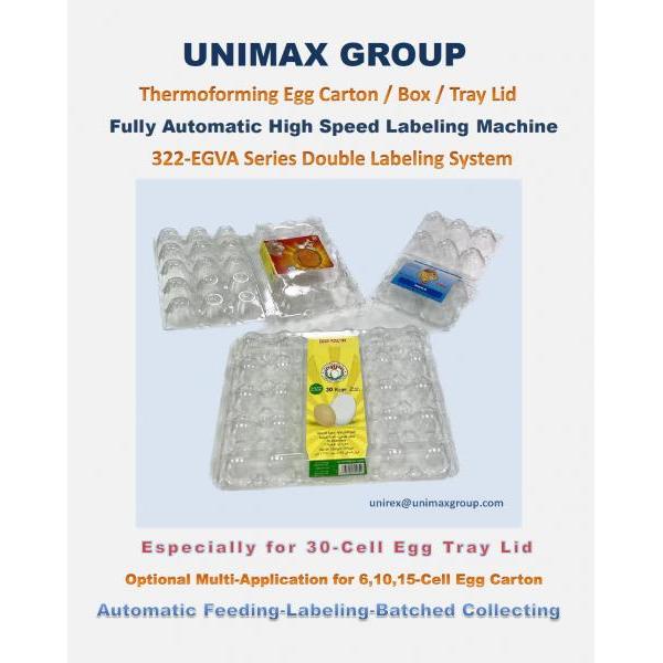 High Speed Thermoforming Egg Tray Lid/Carton Labeling Machine (Automatic Feeding-Batch Separation-Collecting System)