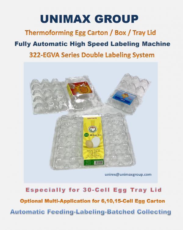 High Speed Thermoforming Egg Tray Lid/Carton Labeling Machine (Automatic Feeding-Batch Separation-Collecting System)