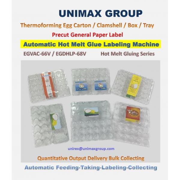 Thermoforming Egg Carton/Box/Clamshell Paper Label Automatic Hot-Melt Glue Labeling Machine
