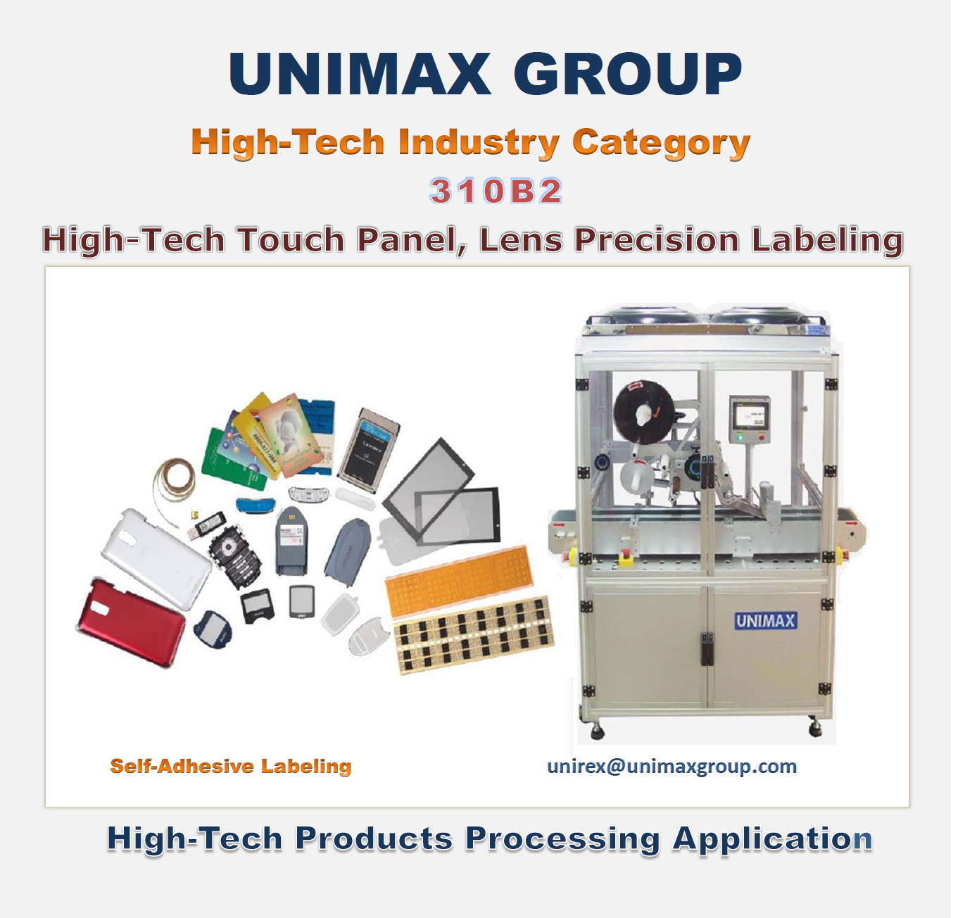 310B2 for High-Tech Touch Panel, Lens, Cellular Phone Industries High Precision Labeling Machine